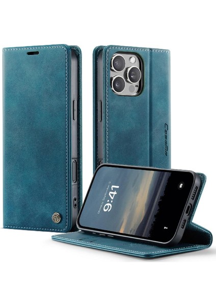 IPhone 16 Pro Ayarlanabilir Kickstand Rfıd Için Retro Deri Cüzdan Kılıf (Yurt Dışından)