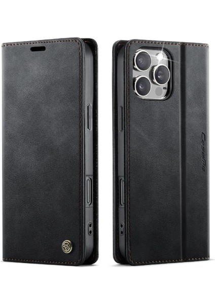 IPhone 16 Pro Ayarlanabilir Kickstand Rfıd Için Retro Deri Cüzdan Kılıf (Yurt Dışından)