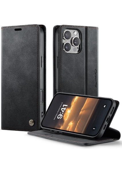 IPhone 16 Pro Ayarlanabilir Kickstand Rfıd Için Retro Deri Cüzdan Kılıf (Yurt Dışından) modelleri