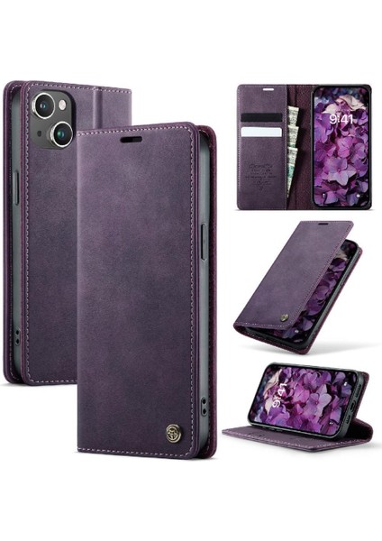 IPhone 13 Darbeye Dayanıklı Koruma Için Retro Deri Cüzdan Kılıf Ayarlanabilir (Yurt Dışından)