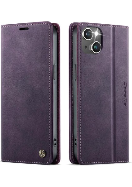 Retro Deri Cüzdan Kılıf IPhone 13 Mini Darbeye Koruma Rfıd (Yurt Dışından)