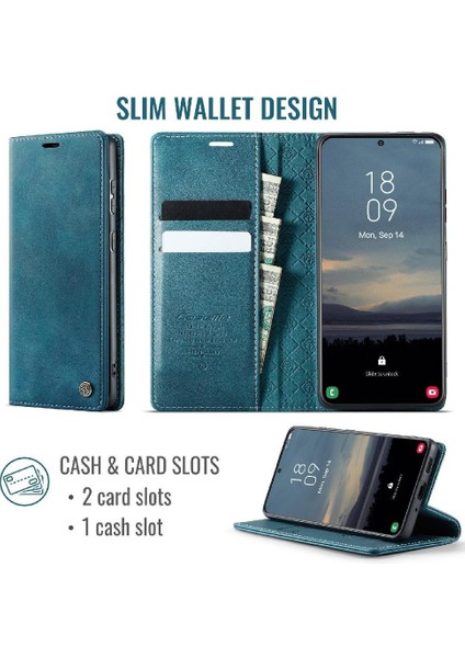 Retro Deri Cüzdan Kılıf IPhone 13 Mini Darbeye Koruma Rfıd (Yurt Dışından) modelleri