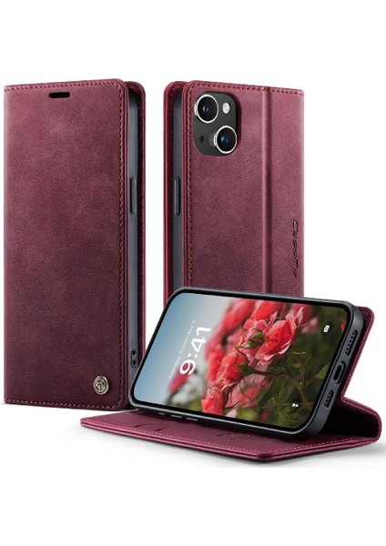 IPhone 14 Rfıd Engelleme Ayarlanabilir Kickstand Için Retro Deri Cüzdan Kılıf (Yurt Dışından) indirimleri