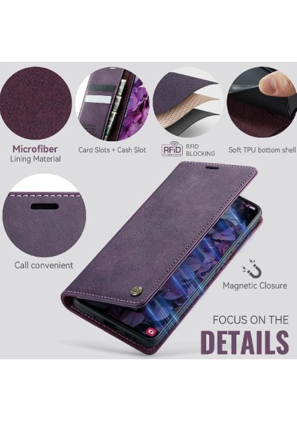 IPhone 14 Rfıd Engelleme Ayarlanabilir Kickstand Için Retro Deri Cüzdan Kılıf (Yurt Dışından) modelleri