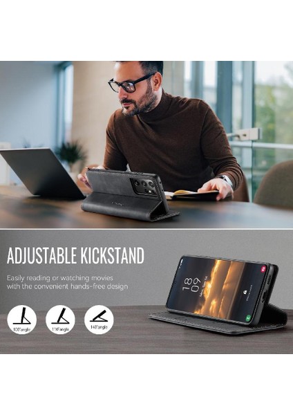 IPhone 14 Rfıd Engelleme Ayarlanabilir Kickstand Için Retro Deri Cüzdan Kılıf (Yurt Dışından) modelleri