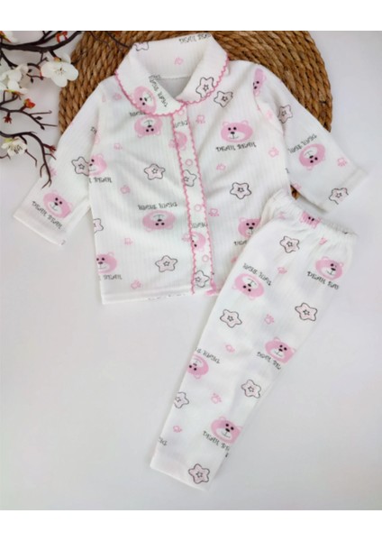 Sevimli Ayıcık ve Yıldız Baskılı Unisex 2'li Takım