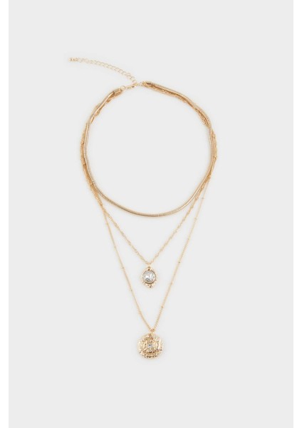 Kadın 2'li Gold Kolye F5953AXNS
