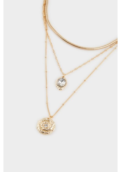 Kadın 2'li Gold Kolye F5953AXNS