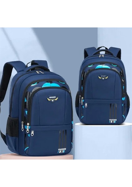 Yeni Çocuk Okul Çantaları Çocuklar Sırt Çantası Ilköğretim Okul Çantası Genç Erkekler Su Geçirmez Sırt Çantaları Kitap Çantası Renk: Blue B (Yurt Dışından)