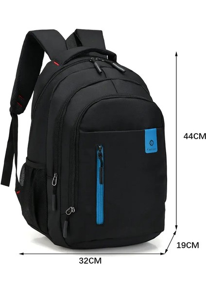 Erkekler Sırt Çantaları Oxford Su Geçirmez Sırplı Işletme Bilgisayar Çantası Sıradan Seyahat Sırt Çantası Kıdemli Lise Öğrenci Schoolbagcolor: Blue-B (Yurt Dışından)