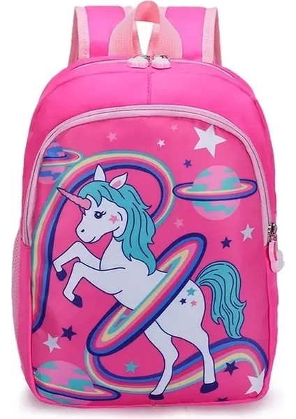 Kız Çocuklar Için Unicorn Schoolbag Mochila Çift Omuz Okul Çantaları Karikatür Sırt Çantası Su Geçirmez Moda Sırt Çantaları Renk: A-Rose (Yurt Dışından)
