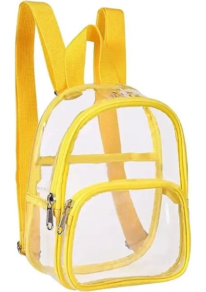 Moda Pvc Şeffaf Sırt Çantası Temiz Sırt Çantası Su Geçirmez Plaj Telefon Torbası Omuz Çanta Kayışı Seyahat Okulu Depolama Backbag Rengi: Sarı (Yurt Dışından)