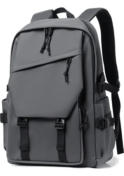 Bir 15 Inç Polyester Su Geçirmez Düz Renk Basit Erkek Sırt Çantası Moda Çift Öğrenci Bilgisayar Backpackcolor: Siyah/boyut: 15 Inç (Yurt Dışından)