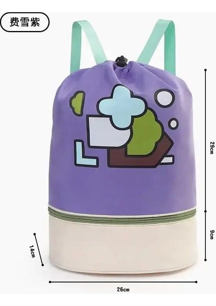 Çocuk Yüzme Çantası Kuru Islak Ayırma Su Geçirmez Depolama Çantası Erkekler ve Kızlar Plaj Banyosu Sevimli Sırt Çantası Spor Bagcolor: Pembe (Yurt Dışından)