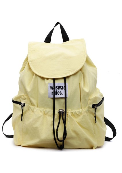 Yeni Sınırlar Arası Şık Şık Dragstring Çift Omuzlu Sırt Çantası-Büyük Kapasiteli Seyahat Sporları Çift Sırt Çantası (F Renk Için: Sarı/boyut: 15 Inç (Yurt Dışından)