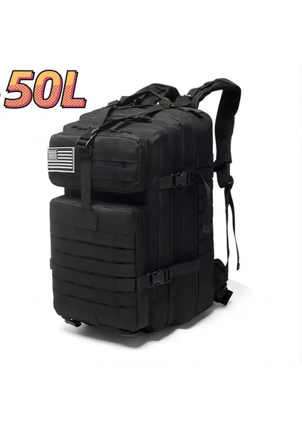 30L/50L 1000D Naylon Su Geçirmez Trekking Balıkçılık Av Çantası Sırt Çantası Açık Sıralama Çakası Taktik Spor Kampı Yürüyüş: Siyah (50L) (Yurt Dışından)