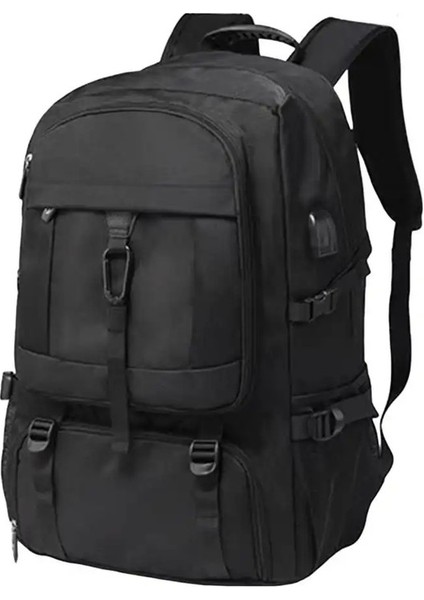 50/80L Seyahat Sırt Çantası USB Şarj Portu Yan Cep Seyahat Çantası Çok Cepleri Ayarlanabilir Omuz Kayışı Su Geçirmez Sırt Çantası Bagcolor: Siyah/boyut: 12 Inç (Yurt Dışından)