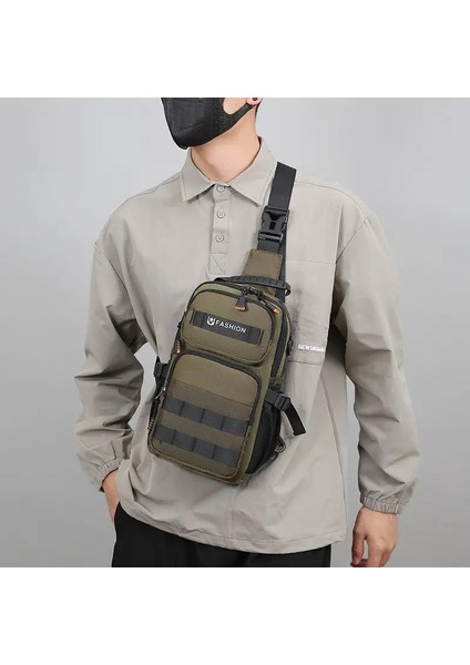 Açık Taktik Teknoloji Küçük Sırt Çantası Erkek Kadın Çok Işlevli Su Geçirmez Göğüs Çantası Hip Hop Tek Omuz Crossbody Çanta Rengi: Ordu Yeşili (Yurt Dışından)