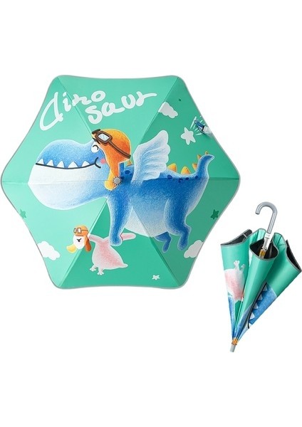 Çocuk Şemsiyesi Şemsiye Vinil Güneş Kremi Yağmur ve Güneşli Çift Kullanımlı Çizgi Film Şemsiyesi (Yurt Dışından)