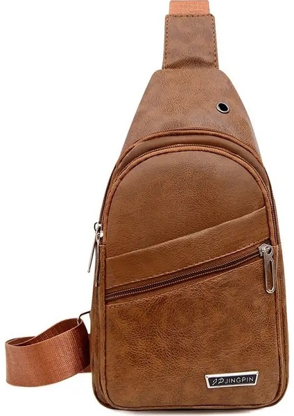 Pu Mens Macera Sling Sırt Çantası - Telefon Şarj Kulaklık Erişimi ile Ferah Çok Yönlü - Seyahat, Spor, Campingcolor Için Ideal: Kahverengi (Yurt Dışından)