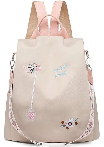 Su Geçirmez Oxford Kadınlar Sırt Çantası Moda Günlük Nakış Torbası Tasarımcısı Kadın Büyük Kapasite Seyahat Çantası Alışveriş Knapscolor: Pembe/boyut: 31X13X26CM (Yurt Dışından)