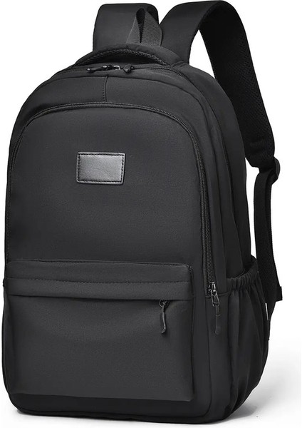 Minimalist Düz Renk Unisex Backpacks Boş Zaman Erkek Sırt Çantası Büyük Kapasiteli Okul Çantası Kadın Su Geçirmez Seyahat Dizüstü Bilgisayar Sırt Çantası: Siyah (Yurt Dışından)
