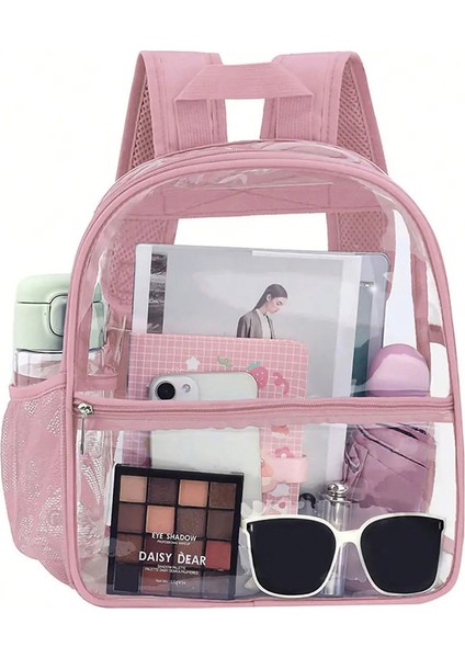 Temiz Sırt Çantası Şeffaf Pvc Su Geçirmez Okul Çantası, Seyahat Okulu Depolama Bel Bagcolor Için Plaj Cep Telefonu Çantası: Pembe (Yurt Dışından)