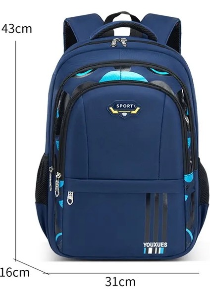Yeni Çocuk Okul Çantaları Çocuklar Sırt Çantası Ilköğretim Okul Çantası Genç Erkekler Su Geçirmez Sırt Çantaları Kitap Çantası Mochilacolor: Lacivert 02 (Yurt Dışından)