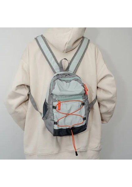 Unisex Açık Sırt Çantası, Drawstring Mini Gündelik Çanta Hafif Çok Yönlü Yürüyüş Çantası Moda Erkekler ve Kadınlar Küçük Sırt Çantası Seyahat: Beyaz (Yurt Dışından)