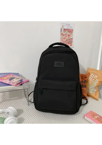 Yeni Kadın Moda Bayan Yüksek Kapasiteli Su Geçirmez Kolej Sırt Çantası Moda Kızlar Dizüstü Bilgisayar Çantaları Sevimli Kız Seyahat Kitabı Bagcolor: Siyah Kolye Yok (Yurt Dışından)