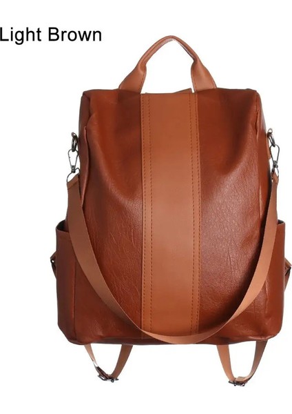 Kadınlar Hırsızlık Önleme Sırt Çantası Gündelik Gündüz Çantası Açık Kadın Sırt Çantası Kadın Omuz Seyahati Çok Fonksiyonlu Çok Işlevli Torba: Açık Kahverengi (Yurt Dışından)