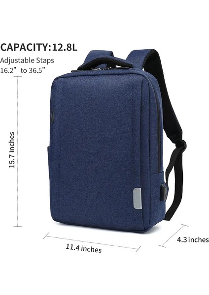 Kadın Erkekler Oxford Business Sırt Çantası 16 Inç Dizüstü Tag Öğrencilerin Okul Kitapları Torbalar Su Geçirmez USB Şarj Sağı Sırt Çantası: Mavi (Yurt Dışından)