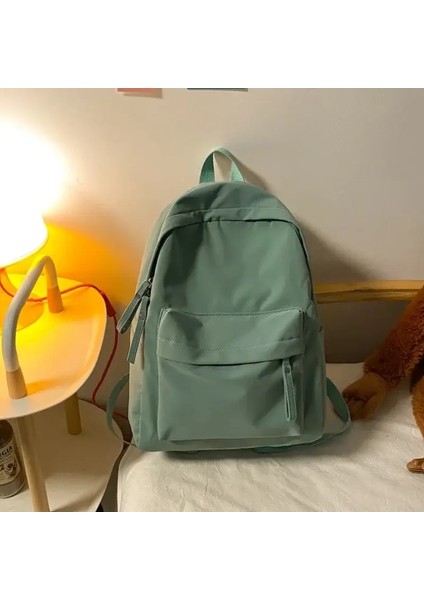 Kadınlar Için Su Geçirmez Naylon Sırt Çantası Basit Düz Renkli Kitap Çantası Seyahat Sırt Çantası Öğrenci Kızları Okul Çantası Kadın Omuz Bagscolor: Mavi/boyut: 29CM X14CM X38CM (Yurt Dışından)