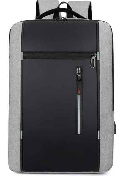 Su Geçirmez Oxford Dizüstü Dizüstü Bilgisayar Erkekler Için Sırt Çantası 15.6 Inç USB Şarj Işletme Seyahat Okulu Sırt Çantası Yüksek Kapasite Renk: Gri (Yurt Dışından)