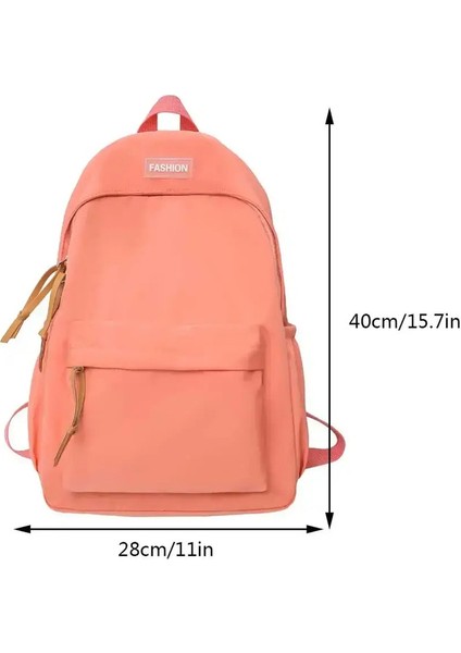 Büyük Kapasiteli Kadınlar Sırt Çantası Seyahat Çantaları Sıradan Naylon Öğrenci Okul Çantaları Kadınlar Için Düz Renk Moda Çantaları Kızlar Kitap Çantaları Renk: Turuncu (Yurt Dışından)
