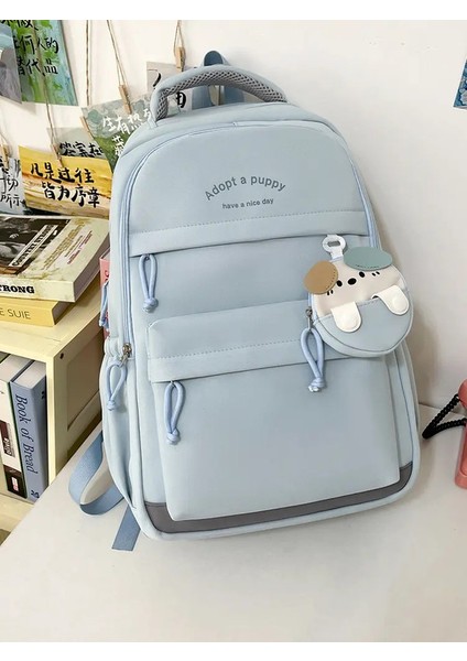 Modaya Sevimli Çift Omuzlu Sırt Çantası: Hafif, Su Geçirmez Ortaokul ve Lise ve Kolej Damızlığı Için Büyük Kapasiteli Okul Çantası: Mavi/beden: 15 Inç (Yurt Dışından)