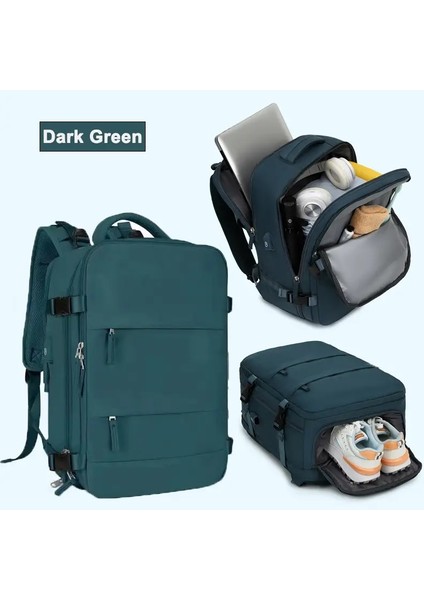 Buylor Seyahat Sırt Çantası Kadınlar Için 40X28X17 Uçak Kabin Sırt Çantası Taşıma Bagajı 14 Inç Dizüstü Tür Çantası Sıradan Okul Renk Renk: Drak Green (Yurt Dışından)