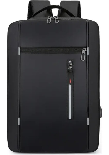 Su Geçirmez Iş Sırt Çantası Erkekler USB Okul Sırt Çantaları 15.6 Inç Dizüstü Bilgisayar Sırt Çantası Erkekler Için Büyük Kapasiteli Çipler Geri Paketi Çanta: Siyah (Yurt Dışından)