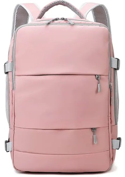 Seyahat Sırt Çantası Kadınlar Büyük Kapasiteli Su Geçirmez Bagaj Kayışı ile Gündelik Günlük Çanta USB Şarj Portu Backpackscolor: Pink (Yurt Dışından)