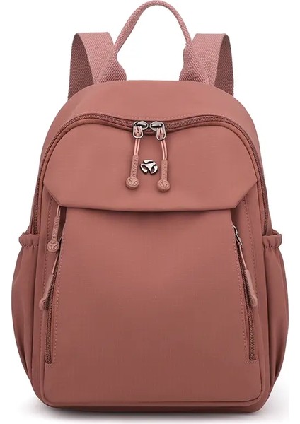 Yeni Yüksek Kaliteli Naylon Kadınlar Arka Paketi Düz Renkli Su Geçirmez Seyahat Sırt Çantası Gündelik Okul Çantaları Kız Omuz Çantası Kesesi Bir Dos Rengi: Karamel (Yurt Dışından)