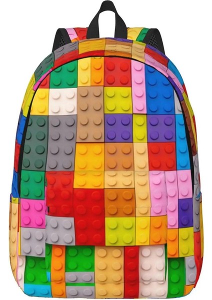 Bloklar Renkli Eğlenceli Desen Sırt Çantası Kızlar Erkek Kadınlar Hafif Kitap Çantası Seyahat Günlük Day Pack Seyahat Açık Kamp 15 Inç Kamp: 1/boyut: Küçük (Yurt Dışından)