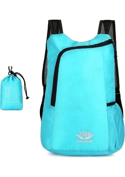 Naylon Taşınabilir Spor Çantası Tırmanma Seyahat Çantası Hafif Omuzlar Çanta Açık Sırt Çantası Yürüyüşü Gündüz Çekme Katlanabilir Sırt Çantası Renk: Göl Yeşil/boyut: 12 Inç (Yurt Dışından)