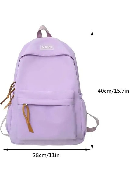 Büyük Kapasiteli Kadınlar Sırt Çantası Seyahat Çantaları Sıradan Naylon Öğrenci Okul Çantaları Kadınlar Için Düz Renk Moda Çantaları Kızlar Kitap Çantaları Renk: Mor (Yurt Dışından)