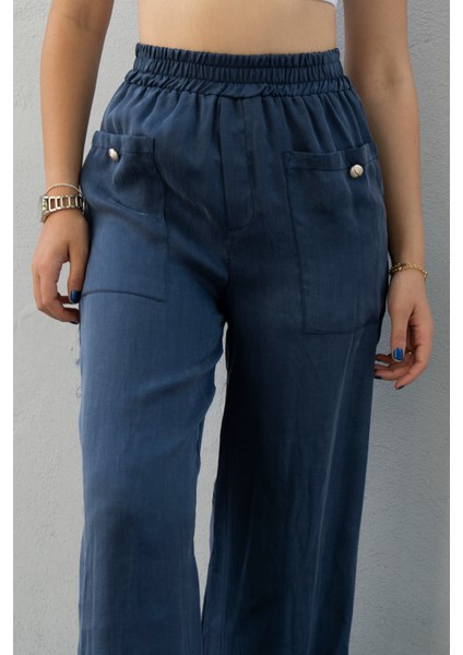 Önden Cepli Beli Lastikli Trend Pantolon 30275