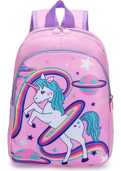 Kız Çocuklar Için Unicorn Schoolbag Mochila Çift Omuz Okul Çantaları Karikatür Sırt Çantası Su Geçirmez Moda Sırt Çantaları Renk: A-Pink (Yurt Dışından)