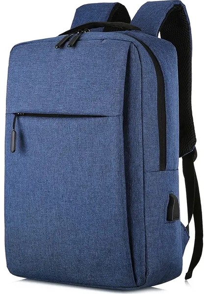 Dizüstü Bilgisayar Sırt Çantası Seyahat Çok Fonksiyonlu Büyük Kapasiteli Erkek USB Şarj Bilgisayar Okulu Sırt Çantaları Erkekler Için Oxford Su Geçirmez Çanta Renk: USB ile Mavi (Yurt Dışından)