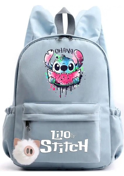 Lilo Stitch Kız Boy Öğrenci Öğrenci Genç Sırp Çeken Kadınlar Günlük Okul Çantaları Seyahat Tavşan Kulakları Mochila Renk: 006 (Yurt Dışından)