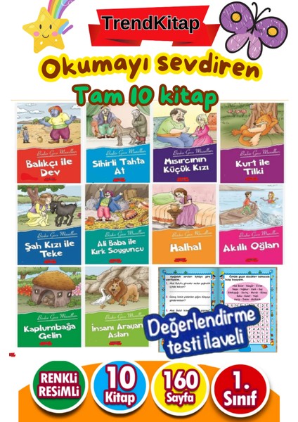 4-8 Yaşa Uygun Mini Masal Kitabı Seti 10 Kitap