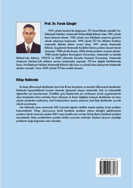 Diferansiyel Denklemler 5. Baskı - Faruk Güngör