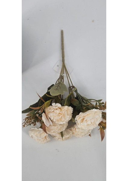 Yapay Eskitme Ekru Karanfil Saksı Vazo Dekor Çiçeği modelleri